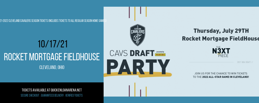 2021-2022 Cleveland Cavaliers Season Tickets (Includes Tickets To All Regular Season Home Games) at Rocket Mortgage FieldHouse tickets 2021-2022 Cleveland Cavaliers Season Tickets (Includes Tickets To All Regular Season Home Games) at Rocket Mortgage FieldHouse